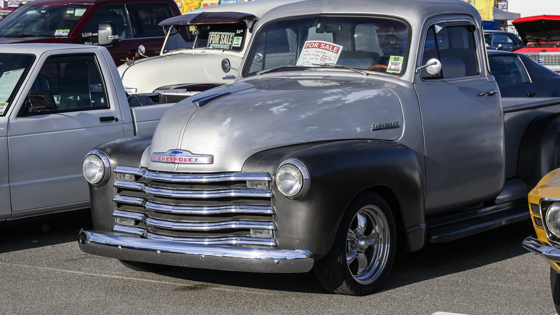 Cars for sale in the corral